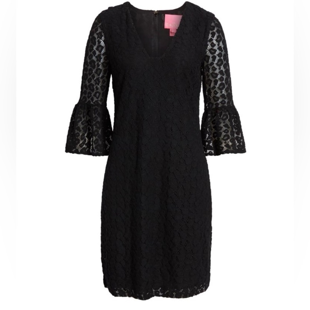 Lilly Pulitzer Jaclene Ruffle Dress In Onyx Leopard Knit. Size XXL